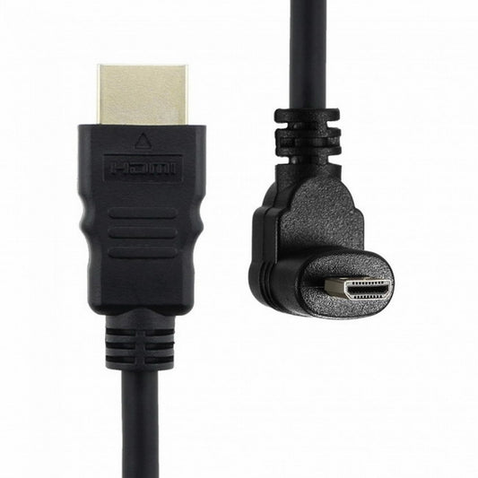 CY Up Angled 90 Degree Micro HDMI to HDMI Male HDTV Cable for Cell Phone Tablet Camera HD-066-UP