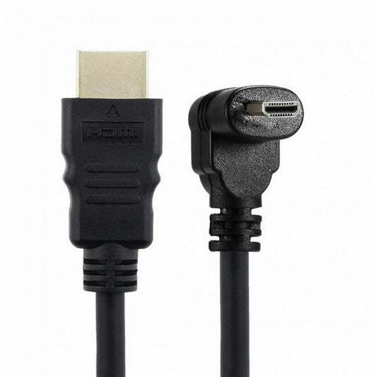 CY Down Angled 90 Degree Micro HDMI to HDMI Male HDTV Cable for Cell Phone Tablet Camera HD-066-DN