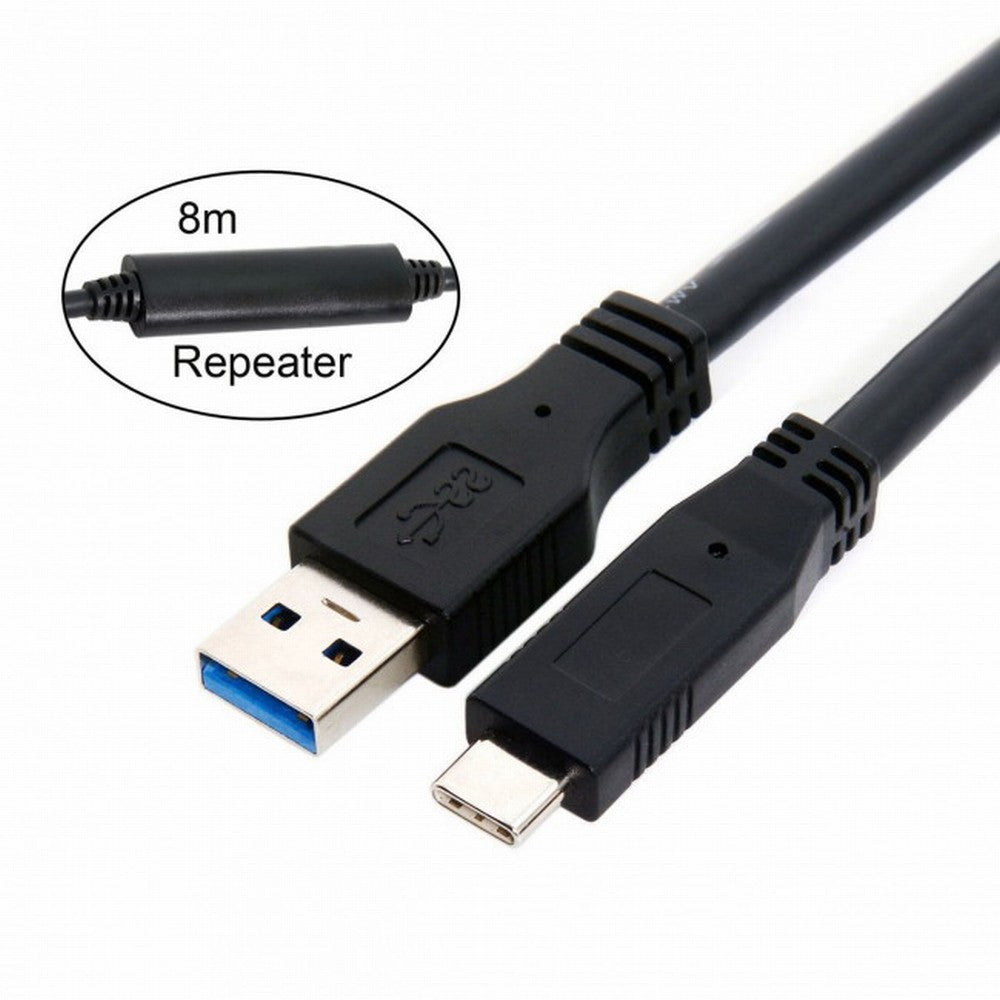 CY 8m USB-C USB 3.1 Type C Male to USB3.0 Type A Male Data GL3523 Repeater Cable for Tablet Phone Hard Disk Drive UC-199-BK-8.0M