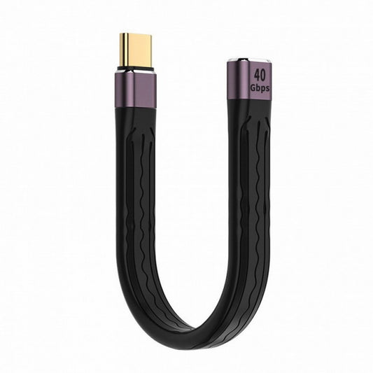 CY USB4 Extension Cable 13cm Slim Flat Male to Female 40Gbps with 100W Charging and 8K@60Hz Compatible with Thunderbolt3/4 UC-040-0.13M