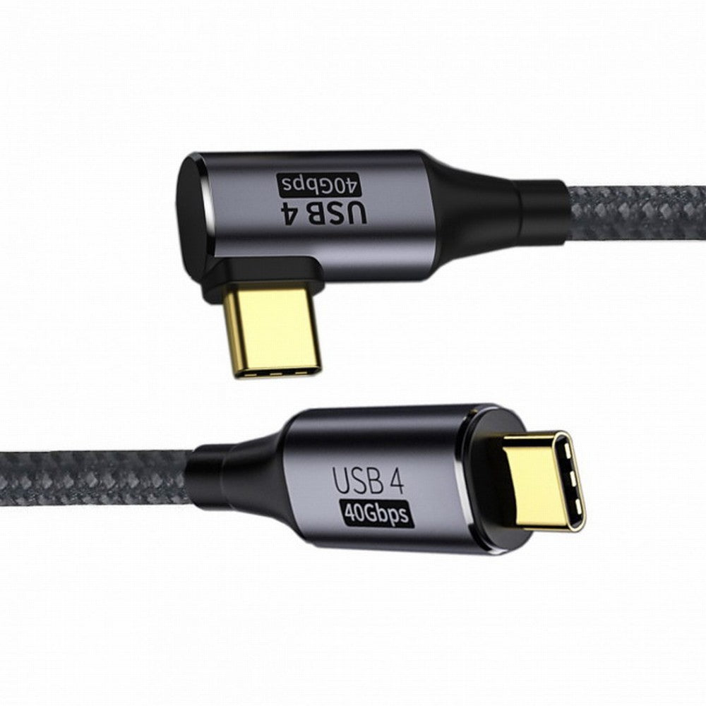 CY Angled USB4 Cable 40Gbps with 100W Charging and 8K@60Hz 5K@60Hz USB4.0 Compatible with Thunderbolt3/4 CC-UC-076-RI