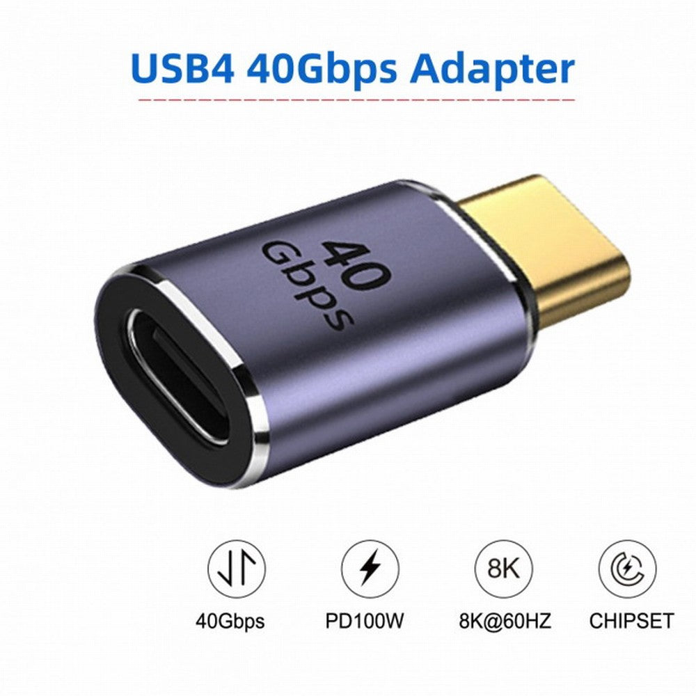 CY 40Gbps USB4 Type C Male to Female Straight Connector 100W Power Data 8K Video Adapter for Laptop Phone UC-026-MF