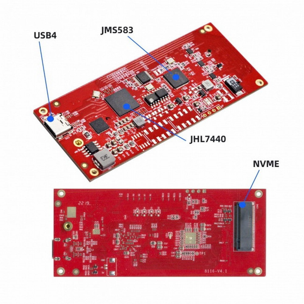 CY Type-C USB4 40Gbps to PCI-E SSD Nvme NGFF M-key Convert Card Cable USB-C 10Gbps JHL7440 JMS583 UC-116-OD