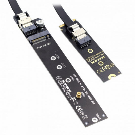 CY NGFF M-Key NVME Male to Female Extension Cable 40cm with SFF-8654 Connector for Mainboard SSD 2280/22110 SA-040+SF-100