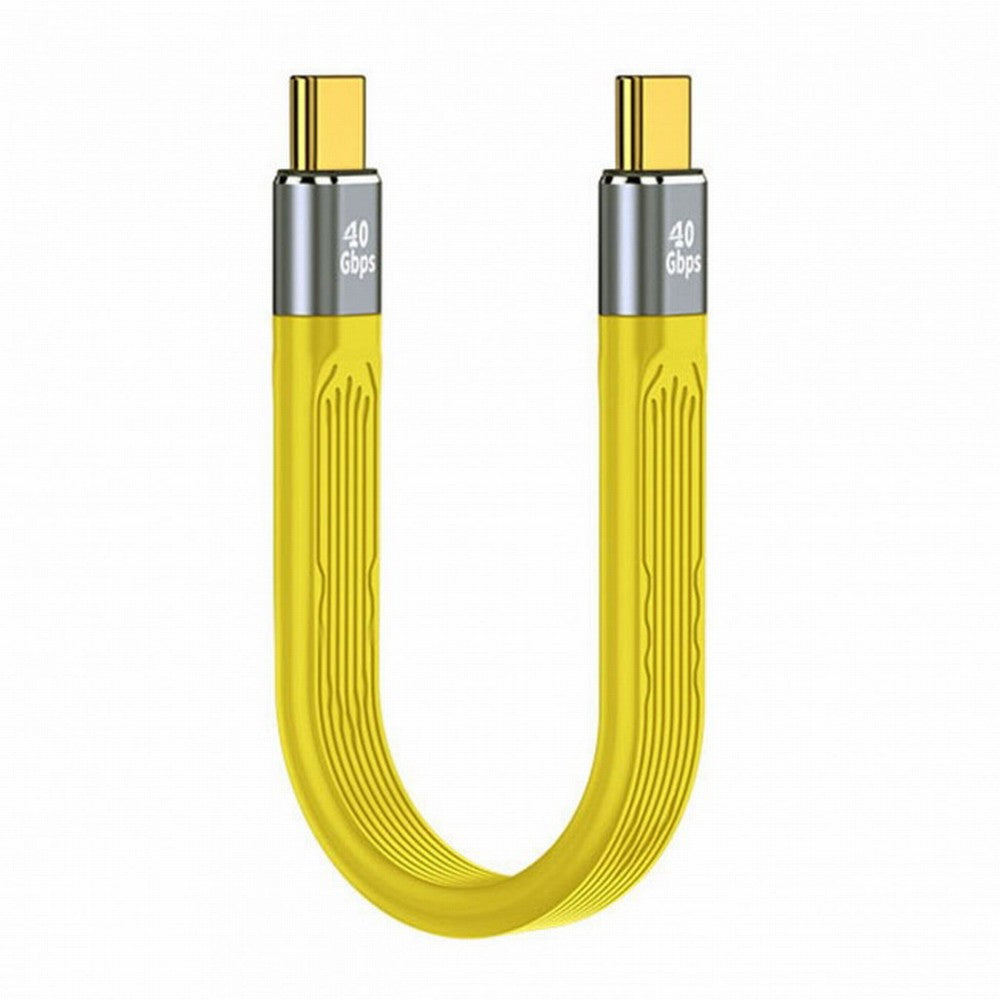 CY Yellow Type-C USB-C Male to Male USB4 40Gbps 100W 8K Flat Slim FPC Data Cable for Laptop Phone 13cm UC-002-0.13Y