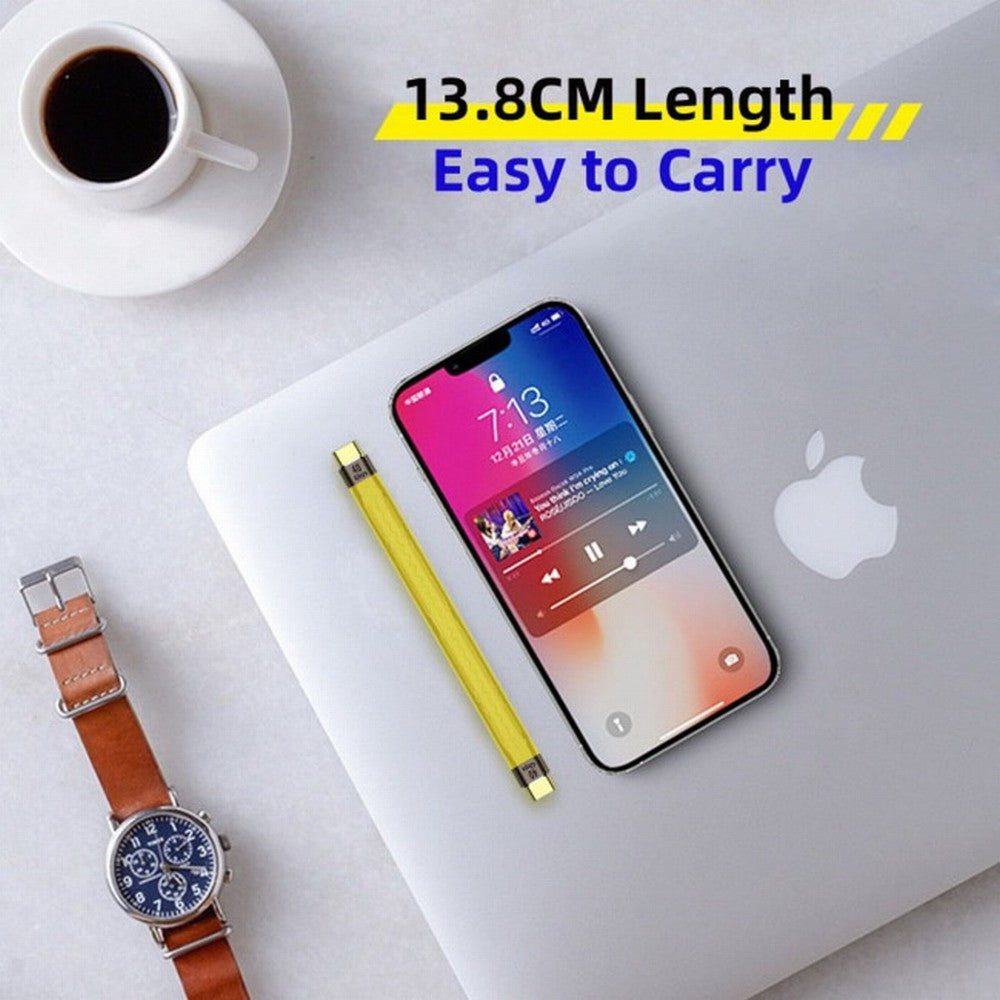 CY Yellow Type-C USB-C Male to Male USB4 40Gbps 100W 8K Flat Slim FPC Data Cable for Laptop Phone 13cm UC-002-0.13Y