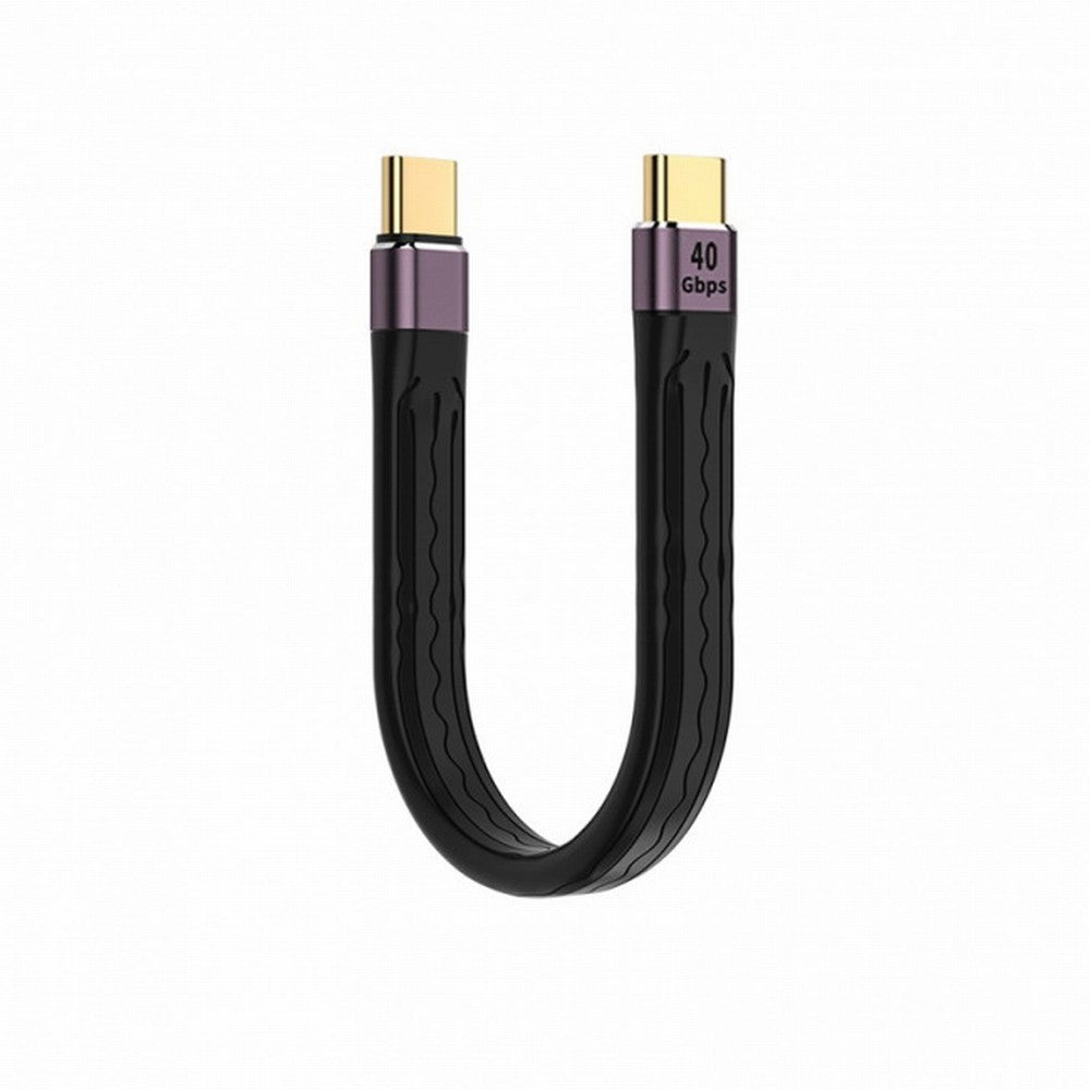 CY Type-C USB-C Male to Male USB4 40Gbps 100W 8K Flat Slim FPC Data Cable 13cm for Laptop Phone UC-002-0.13M