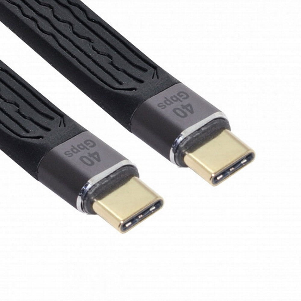 CY Type-C USB-C Male to Male USB4 40Gbps 100W 8K Flat Slim FPC Data Cable 13cm for Laptop Phone UC-002-0.13M