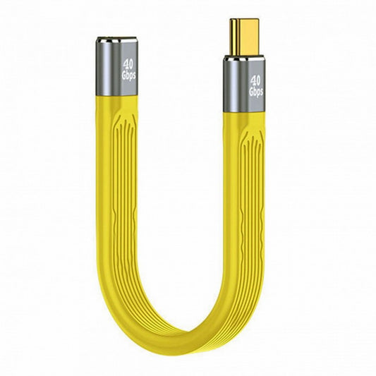 CY Yellow USB4 Extension Cable Slim Flat Male to Female 40Gbps with 100W Charging and 8K@60Hz Compatible with Thunderbolt3/4 UC-040-0.13Y