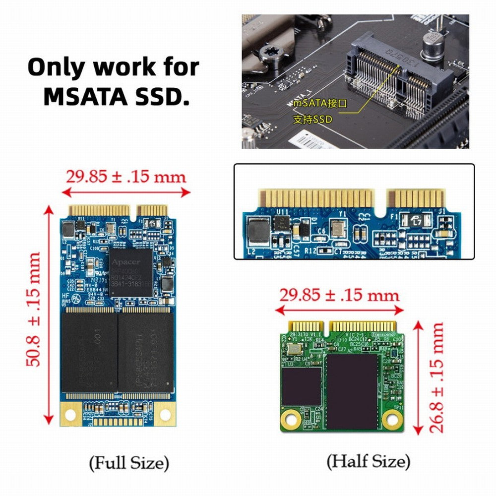 CY M.2 NGFF PCI-E 2 LANE Golden Finger Pin to 50mm Mini-PCIE mSATA 18+8 SSD Hard Disk PCBA SA-067