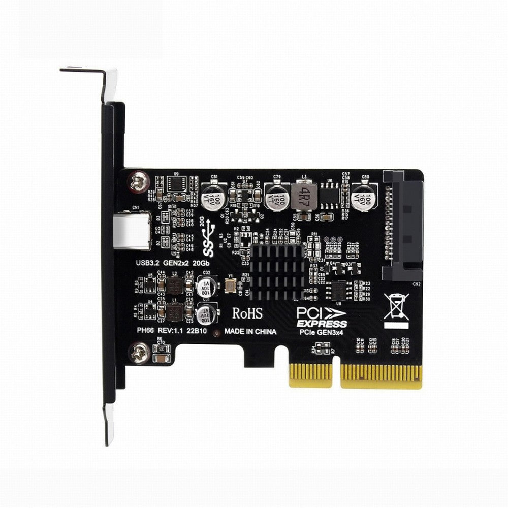 CY USB 3.2 Gen2 Type-C 20Gbps USB-C to PCI-E 4X Express Card Adapter for Desktop Motherboard UC-104-CF