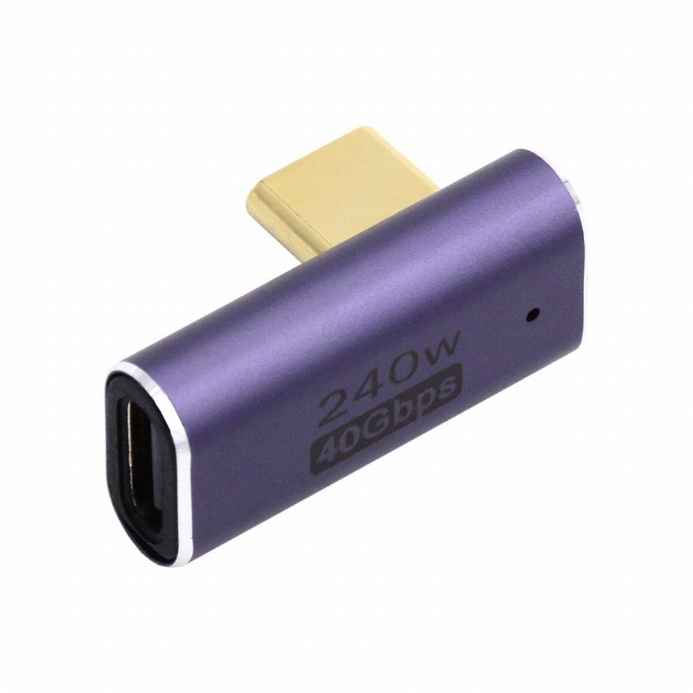 CY USB4 Type C Male to Female 240W Power 40Gbps Data 8K Video Adapter Low Profile Left Right Angled for NS Phone Laptop UC-025-LP