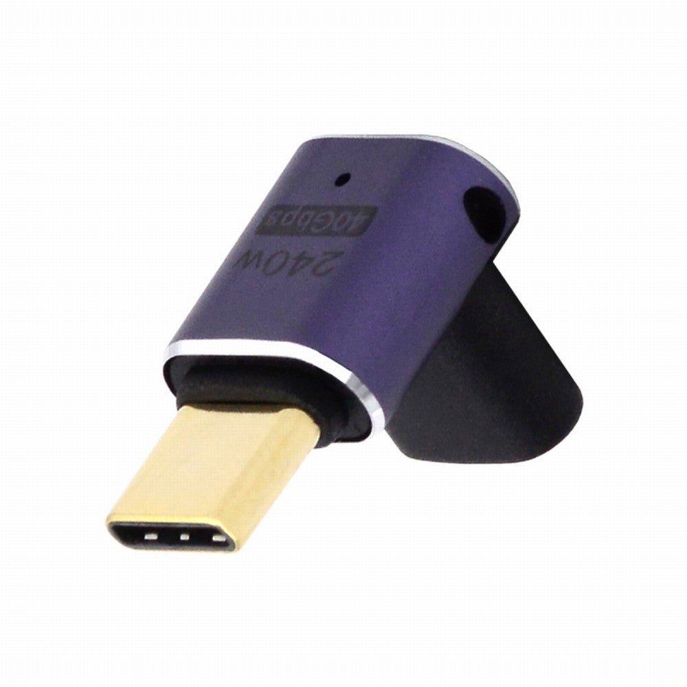 CY USB4 Type C Male to Female 240W Power 40Gbps Data 8K Video Adapter Low Profile Up Down Angled for NS Phone Laptop UC-025-DN