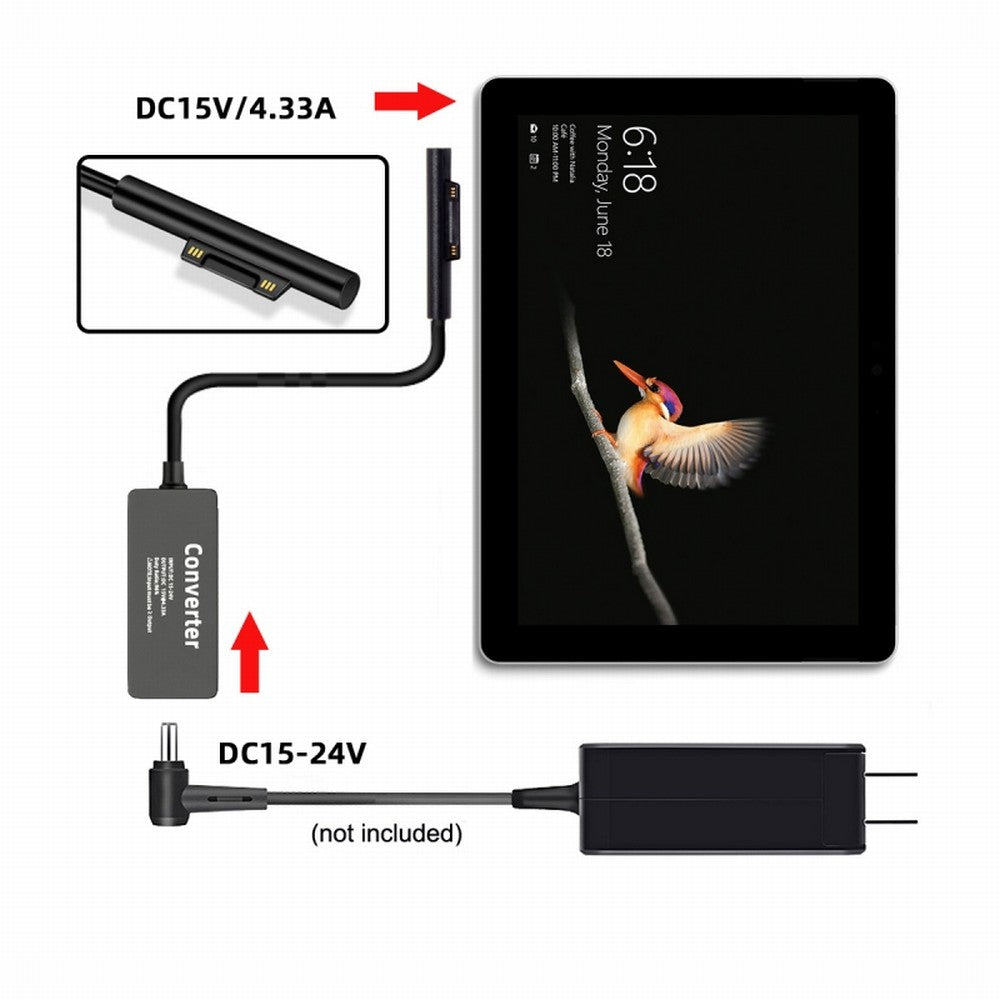 CY DC 5.5x2.1mm Jack 65W 20V 15V-24V to Surface Pro3 Pro4 Pro5 Pro6 Pro7 Pro8 Pro9 Book Pro Charge Cable PW-016-5521MM