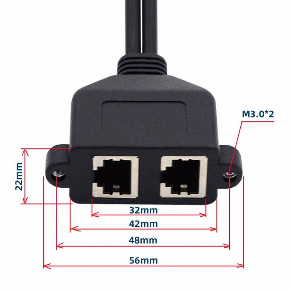 CY Dual Ports UTP Cat6 Male to Female Lan Ethernet Network Extension Cable 8P8C FTP STP with Panel Mount Holes UT-018