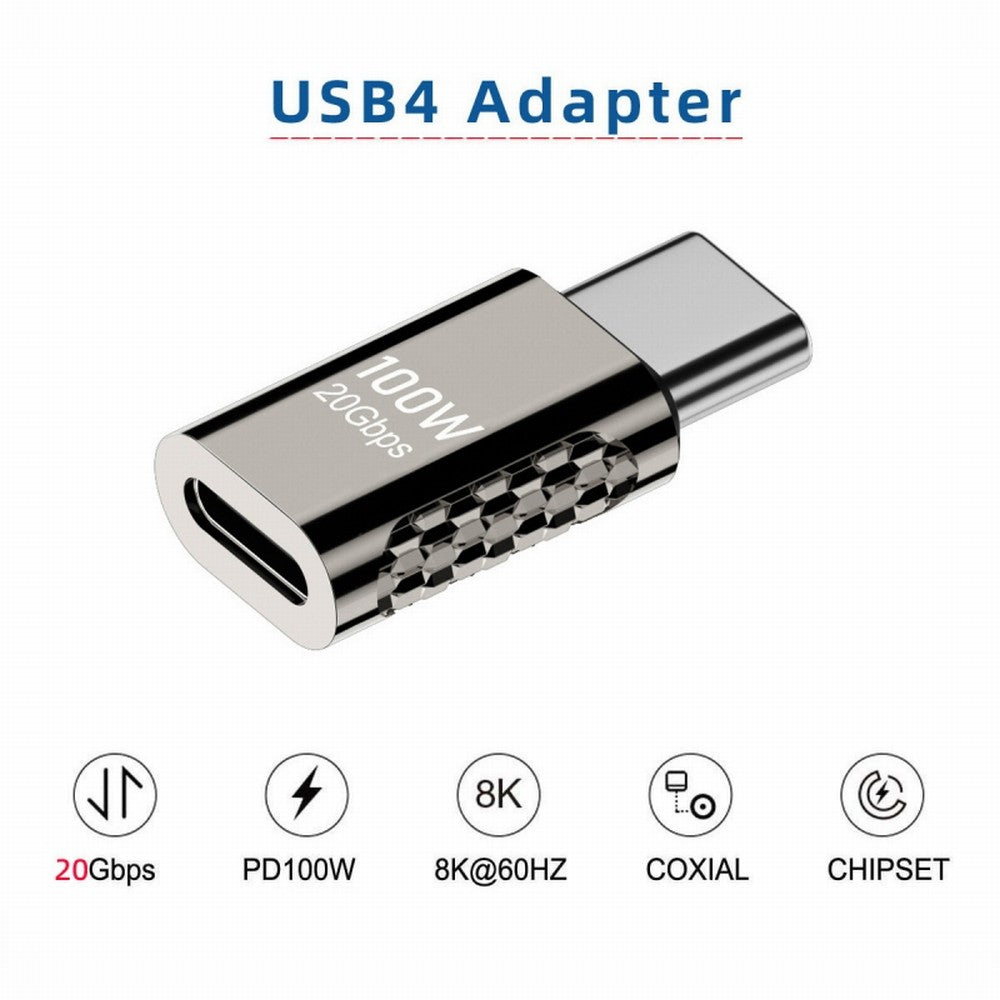 CY 20Gbps USB4 Type C Male to Female Straight Connector 100W Power Data 8K Video Adapter for Laptop Phone UC-124-MF