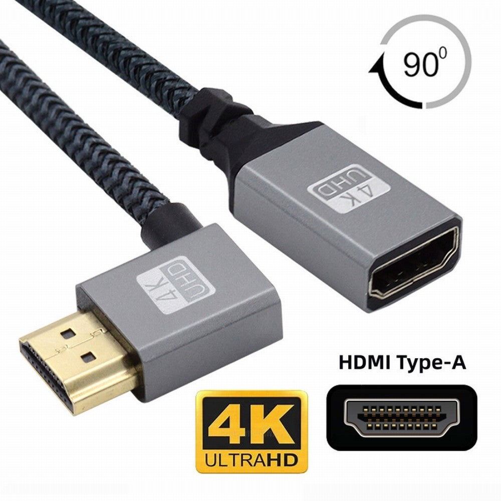 CY HDMI 1.4 Type A Male to A Female Extension Cable Left Angled 90 Degree Support HDTV 4K 60hz 3D HD-061-LE