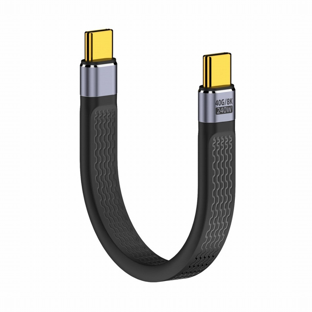 CY 240W Type-C USB-C Male to Male USB4 40Gbps 100W 8K Flat Slim FPC Data Cable for Laptop Phone 13cm UC-002-0.13W