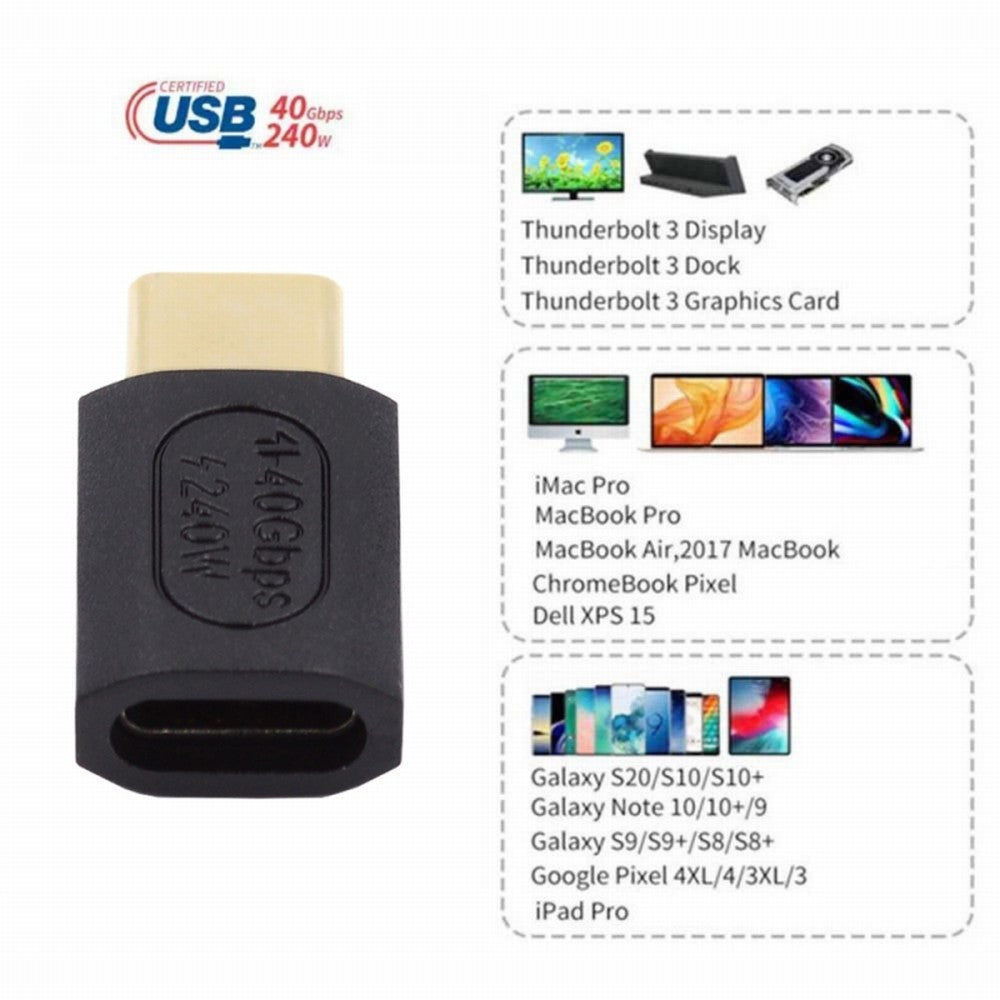 CY USB4 Type C Male to Female Extension 240W Power 40Gbps Data 8K Video Adapter for NS Phone Laptop UC-103-MF