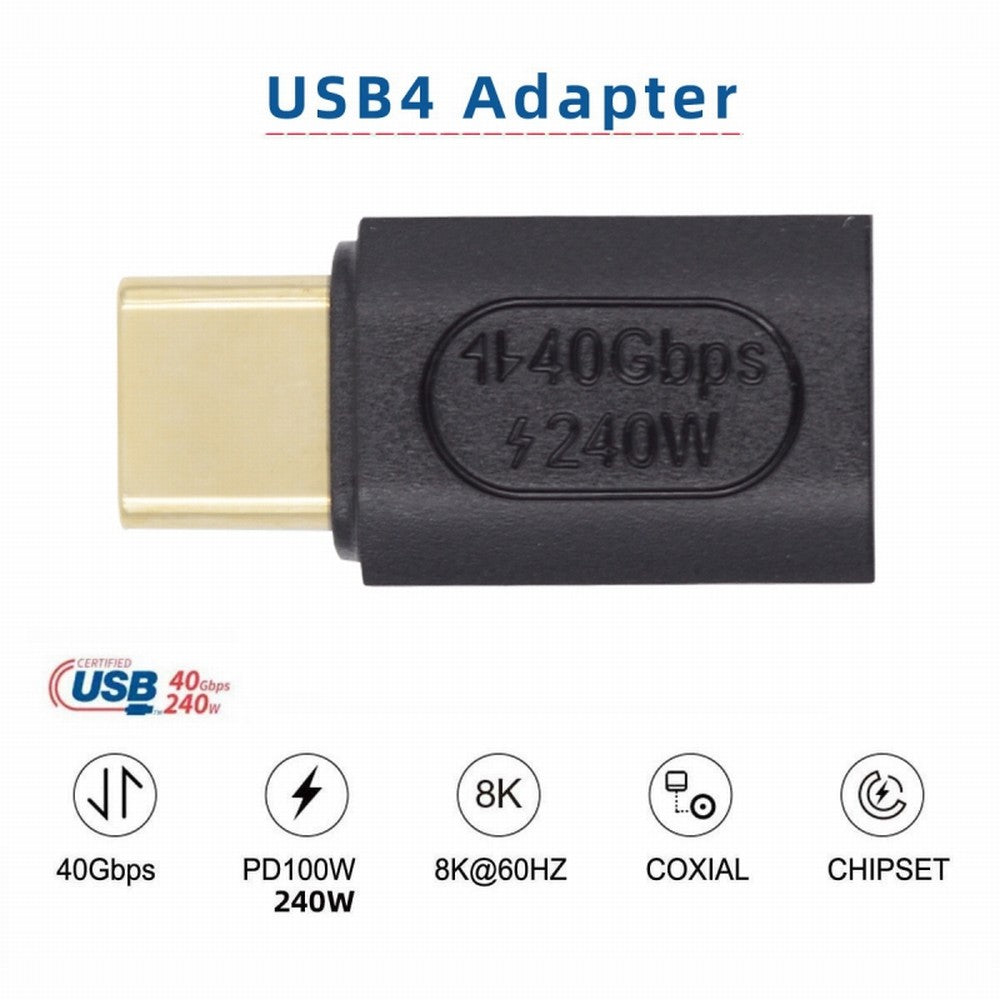 CY USB4 Type C Male to Female Extension 240W Power 40Gbps Data 8K Video Adapter for NS Phone Laptop UC-103-MF