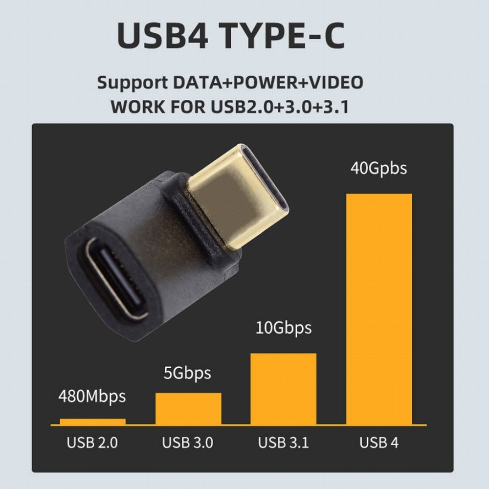 CY USB4 Type C Male to Female Extension 240W Power 40Gbps Data 8K Video Adapter Up Down Angled for NS Phone Laptop UC-103-UP