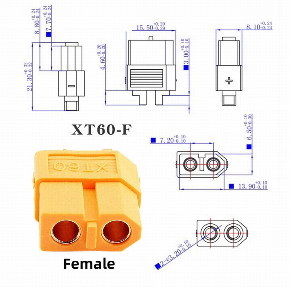 CY XT60 Male to Female 12AWG Extension Cable Connector for RC Battery Portable Power Station Solar Panel PW-052-MF