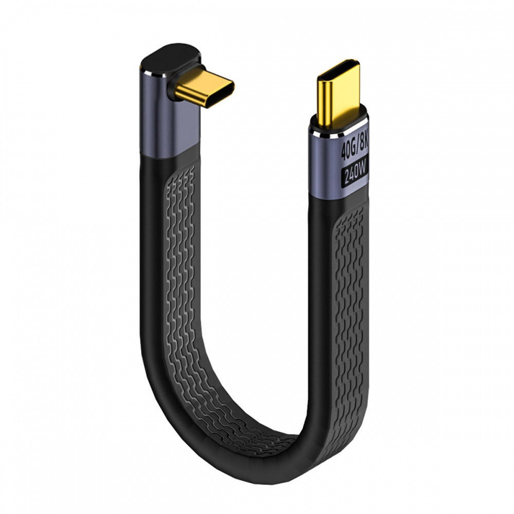 CY Up Angled 240W Type-C USB-C Male to Male USB4 40Gbps 100W 8K Flat Slim FPC Data Cable for Laptop Phone 13cm UC-002-0.13U