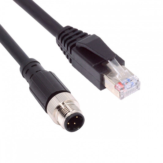 CY M12 Type-D D-coded 4Pin Male to RJ45 Cat5e Male Cable Lan Ethernet Network Industrial Applications IP67 Patch Cord UT-021