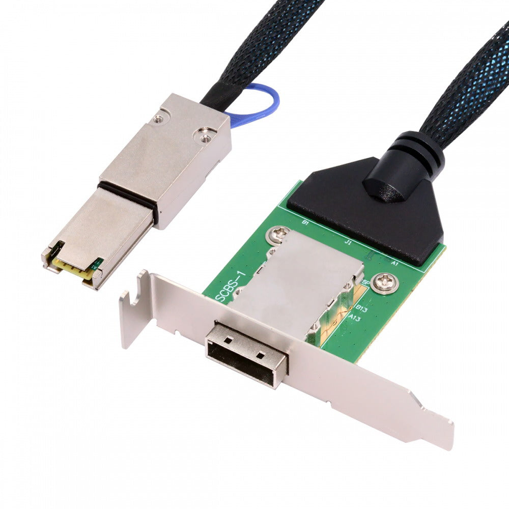 CY External Mini SAS SFF-8088 Male to SFF-8088 Female Extension Cable PCBA With Low Profile Bracket SF-083-26PIN