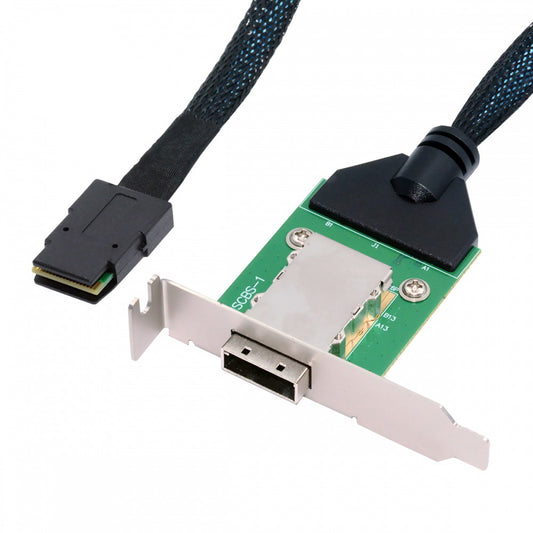 CY Internal Mini SAS SFF-8087 Male to External SFF-8088 Female Extension Cable PCBA With Low Profile Bracket SF-083-36PIN