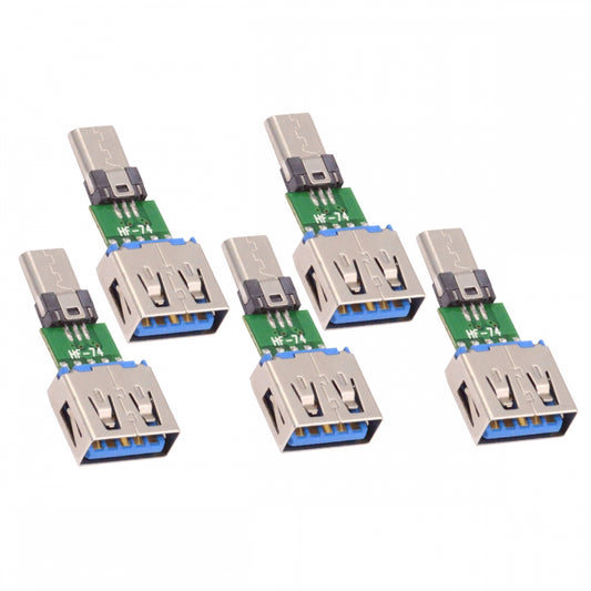 CY 5pcs/lot Micro USB 2.0 5Pin Male Connector to USB Type-A Female OTG Data PCBA Adapter for Tablet Phone CN-016-AF