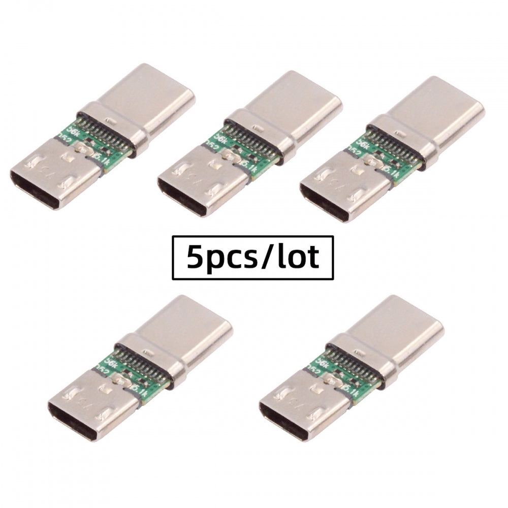 CY 5pcs/lot Micro USB 2.0 5Pin Female Connector to USB Type-C Male Power Data PCBA Adapter for Tablet Phone Laptop CN-016-CM