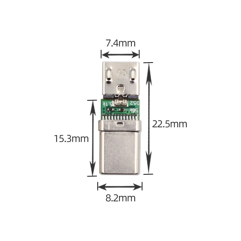 CY 5pcs/lot Micro USB 2.0 5Pin Female Connector to USB Type-C Male Power Data PCBA Adapter for Tablet Phone Laptop CN-016-CM