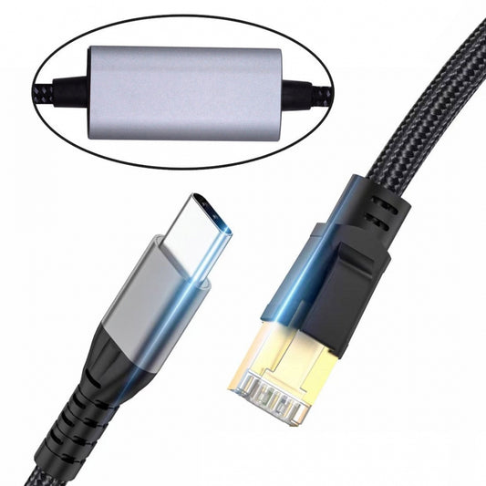 CY USB-C to Ethernet Cable USB Type-C to RJ45 Male Cord Directly Connected 1000Mbps Gigabit LAN Network Compatible with Thunderbolt3 UT-024-TC