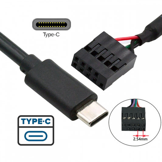 CY Cable USB 2.0 Motherboard 9pin 10pin Header to Type-C USB-C Cable 50cm for Mini Monitor Sensor Panel Camera