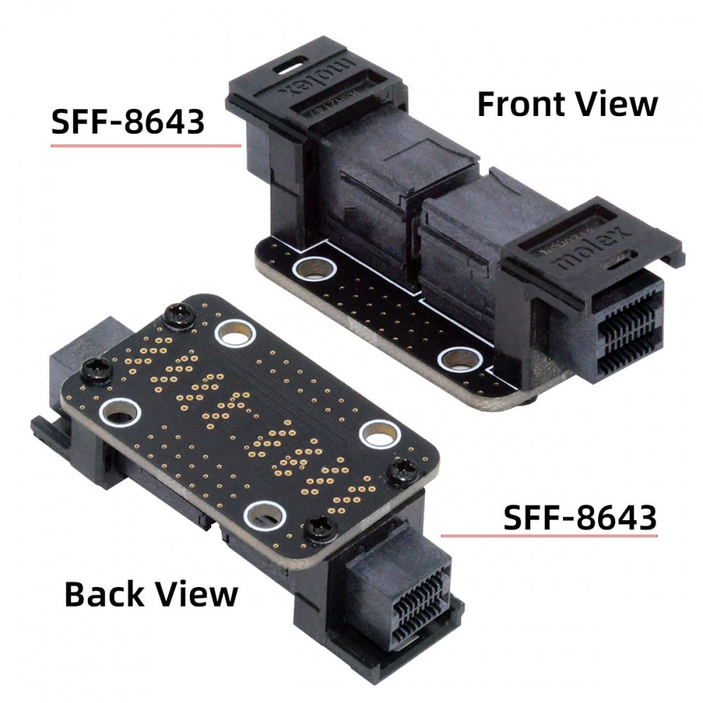 CY PCI-Express 4.0 Mini SAS HD SFF-8643 Female to SFF-8643 Female PCBA Coupler Adapter Extender