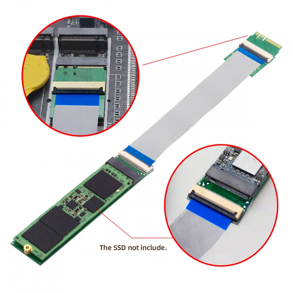 CY 2230 NGFF A+E-Key Male to NVME M-key Female Extension Cable for Laptop Mainboard SSD 2280