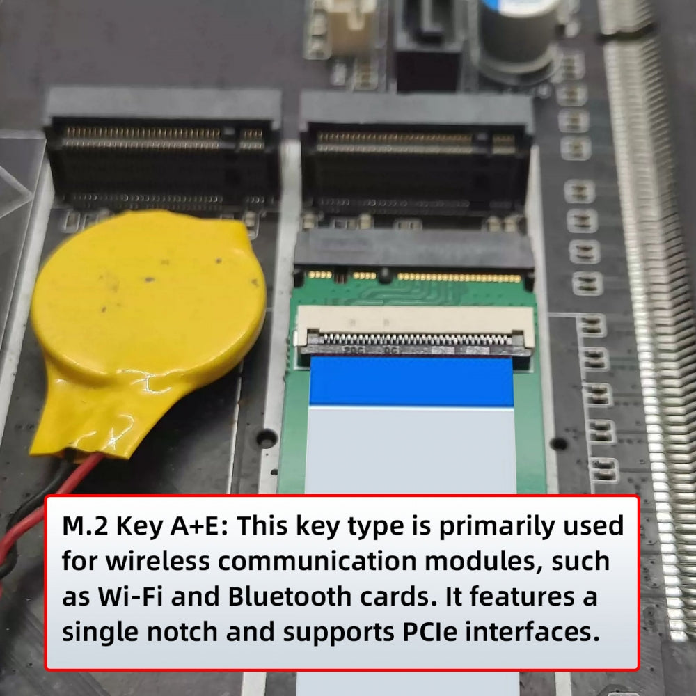 CY 2230 NGFF A+E-Key Male to NVME M-key Female Extension Cable for Laptop Mainboard SSD 2280